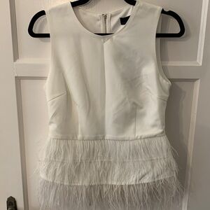 NWT Lucy Paris Bodice Cut Top with Feather Peplum